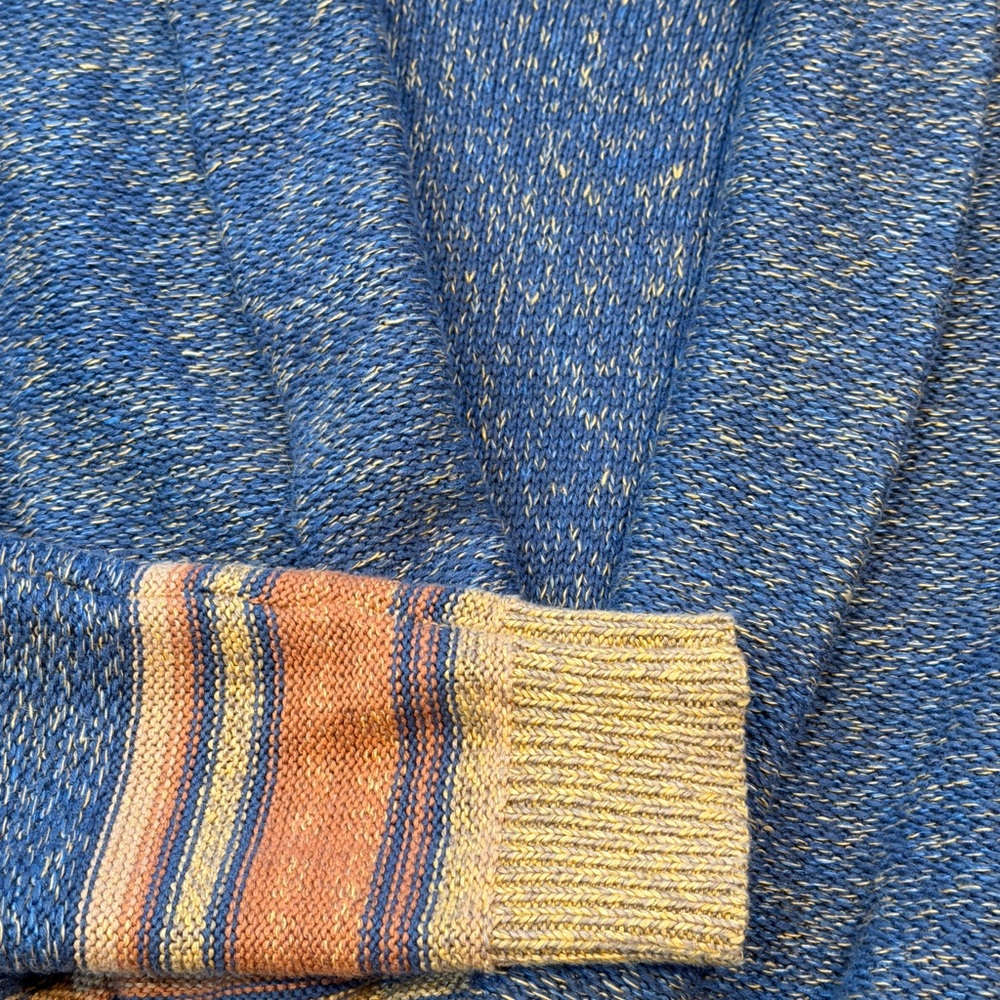 Lauren Ralph Lauren Striped Belted Cotton Blend Cardigan Southwestern Boho - Picture 7 of 13